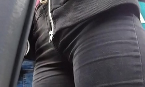 Tiny pussy in the bus.